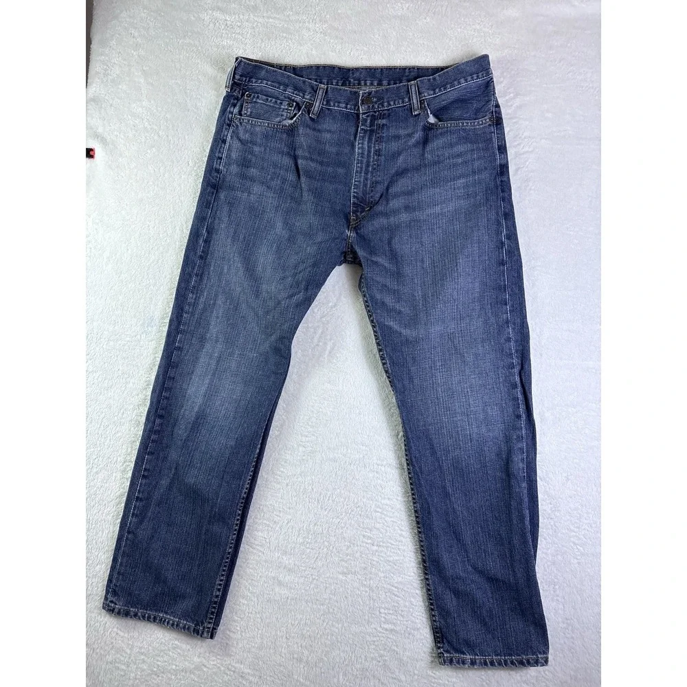Levi's 505 Regular Fit Jeans Mens 40x30 Blue Medium Wash Straight Leg Denim